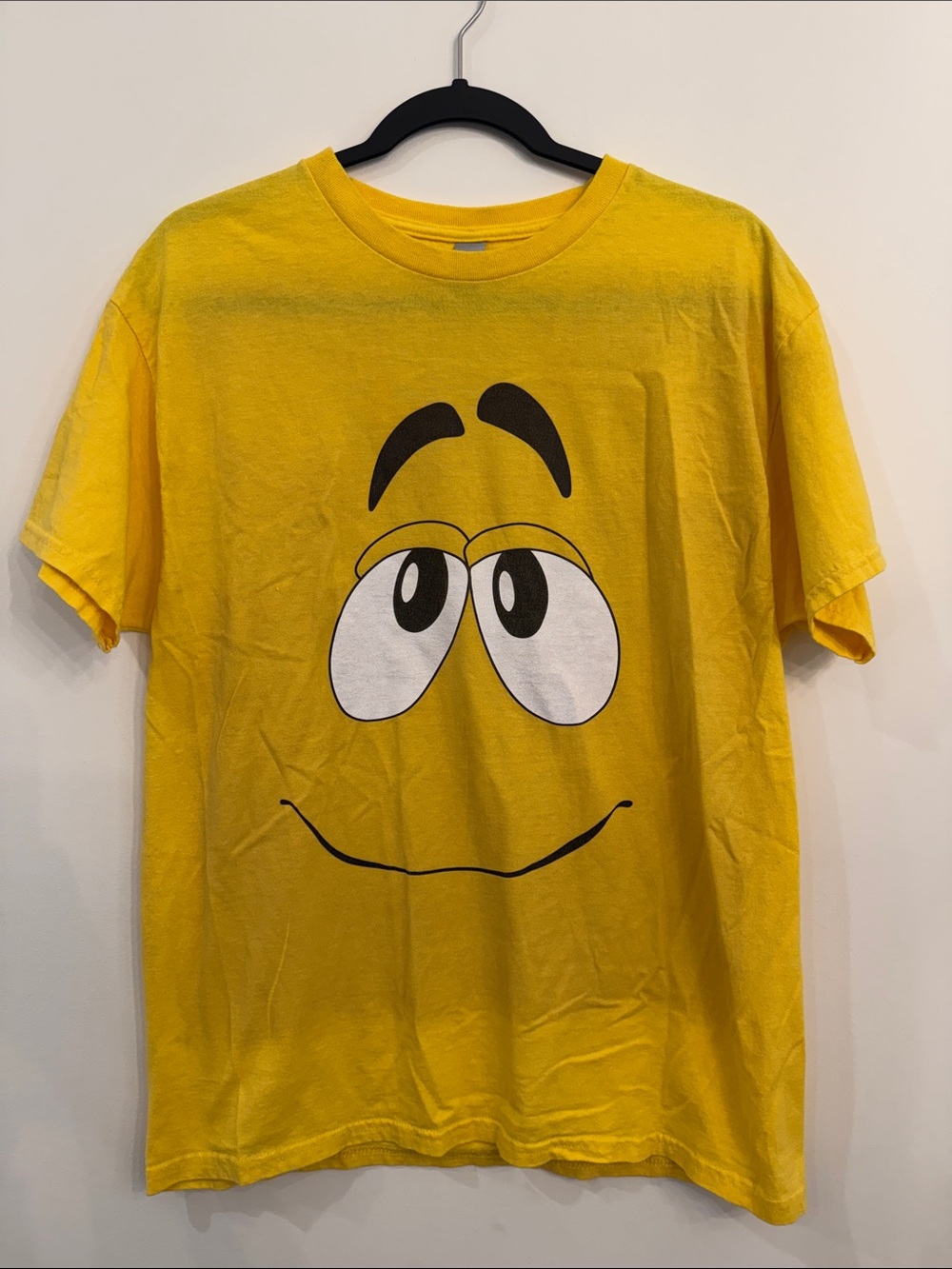 Gildan Yellow Peanut M&M Smiley Face Short Sleeve Tee